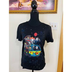 Ann Taylor Black Paint Splatter Horror Character Custom Graphic  Size M
